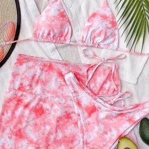 Pink tie dye bathing suit